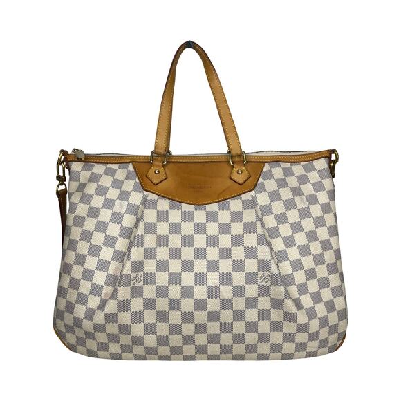Louis Vuitton Siracusa MM Damier Azur Canvas Two Way Bag Tote Crossbody Spain - Picture 1 of 16